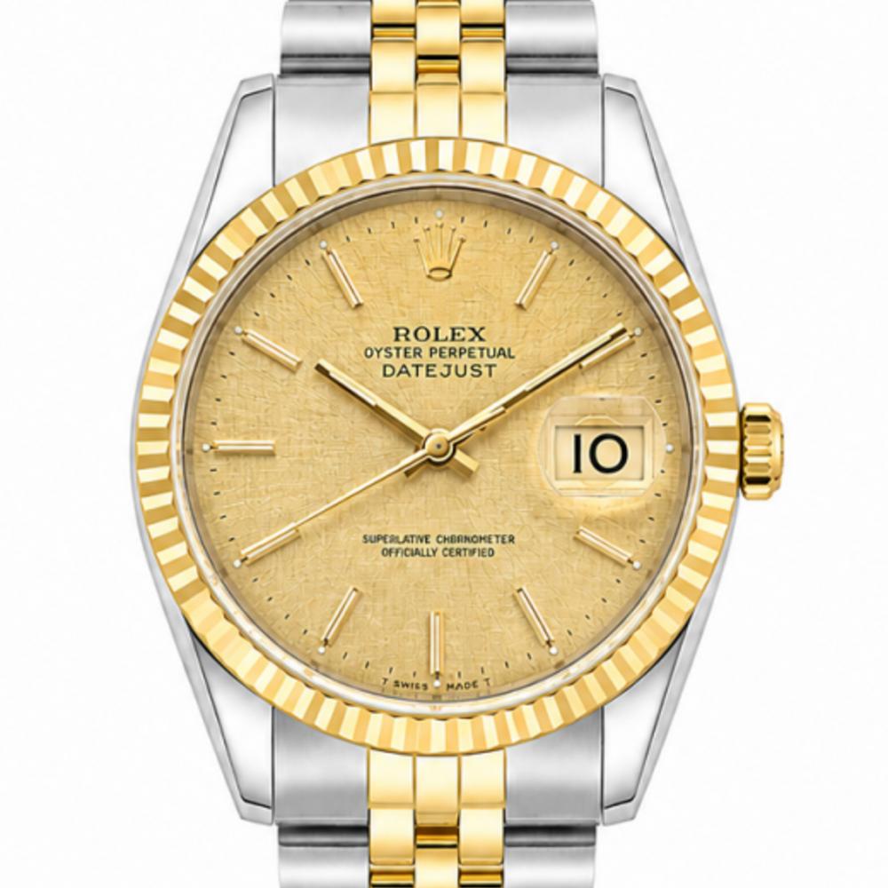 Rolex Datejust 36MM 16233 Linen Dial Two-Tone Watch